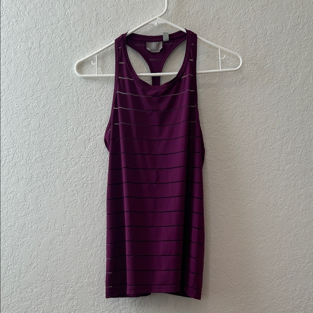 Athleta Deep Purple Striped Tank Top